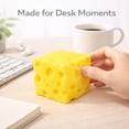 thumbnail image 5 of Squeezy Cheese Block , Slow Rising Realistic Cheese Block Squishy Toy, Soft Stress Relief Toys, Cute Squeeze Original Sensory / Fidget Novelty Toy and Gift for Kids and Adults, 5 of 8