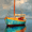 Sailboat, variant on Impressionist Countryside Landscape Canvas Print Wall Art for Living Room Office Farmhouse
