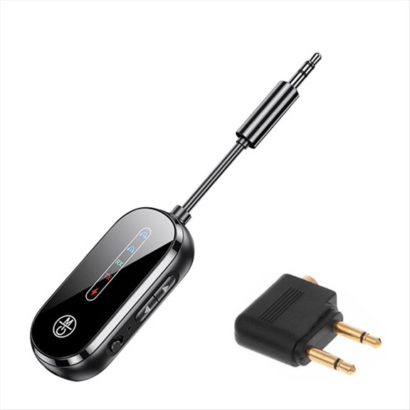 Receptor y Transmisor de Audio Bluetooth 5.4, Baja Latencia, Conector Auxiliar de 3,5 Mm, Adaptador Inalámbrico para Avión, para TV, Altavoz para Coche