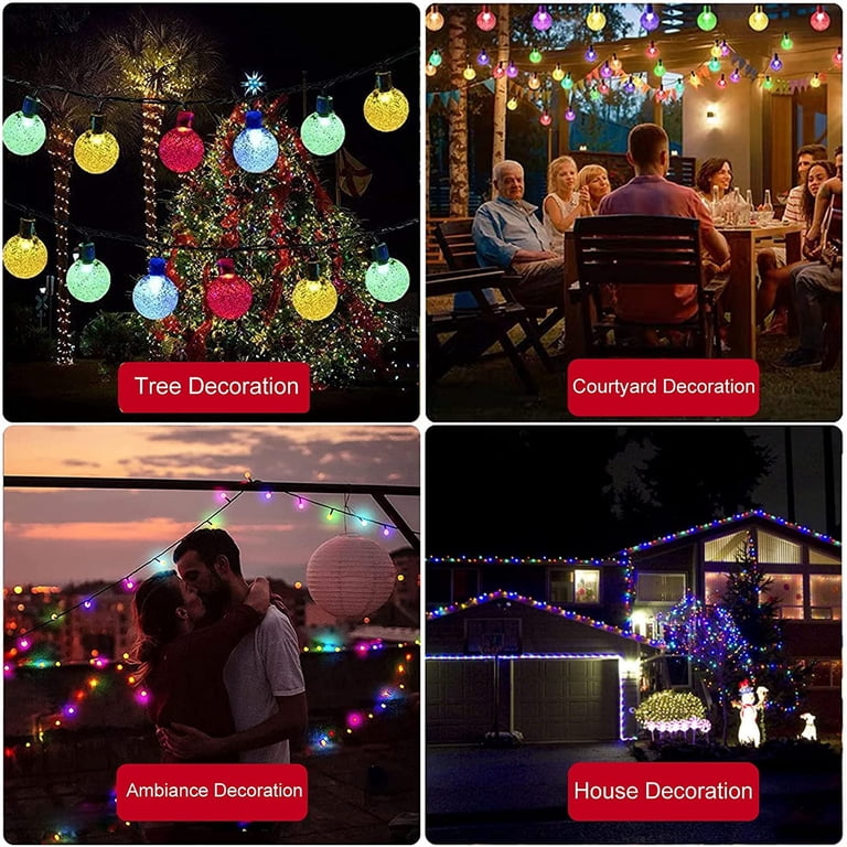 GooingTop Solar String Lights, 60 LED Crystal Ball, Multicolor photo 5