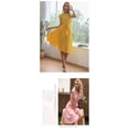 thumbnail image 4 of EASYBRA Women Polka Dot Midi Dress Short Sleeve A Line Casual Elegant Summer Dress, 4 of 5