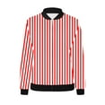 thumbnail image 4 of UTSJKR Women's Fashion Striped Print Jackets Lightweight Zip Up Stand Collar Long Sleeve Bomber Coat 2024 Fall Winter Loose Fit Pocket Jacket Red L, 4 of 5