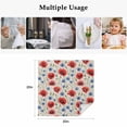 thumbnail image 4 of Red Poppy Flower Cloth Napkins, Blue Daisy Floral Patriotic 4th of July Washable and Reusable Dinner Napkins Set of 8, Table Napkin for Kitchen Party Birthday Wedding Hotel Housewarming 20"x20", 4 of 8