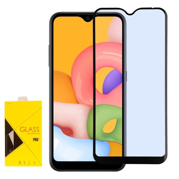 EC Full Glue Tempered Glass for Samsung Galaxy A01 - Black Edge