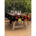 thumbnail image 2 of Outdoor Tablecloth with Umbrella Hole and Zipper, Fall Maple Leaf Rectangle Table Cloth 54x80 Inch Waterproof Tablecloth, Thanksgiving Yellow Orange Plant Black Picnic Table Cover for Patio Camping, 2 of 7