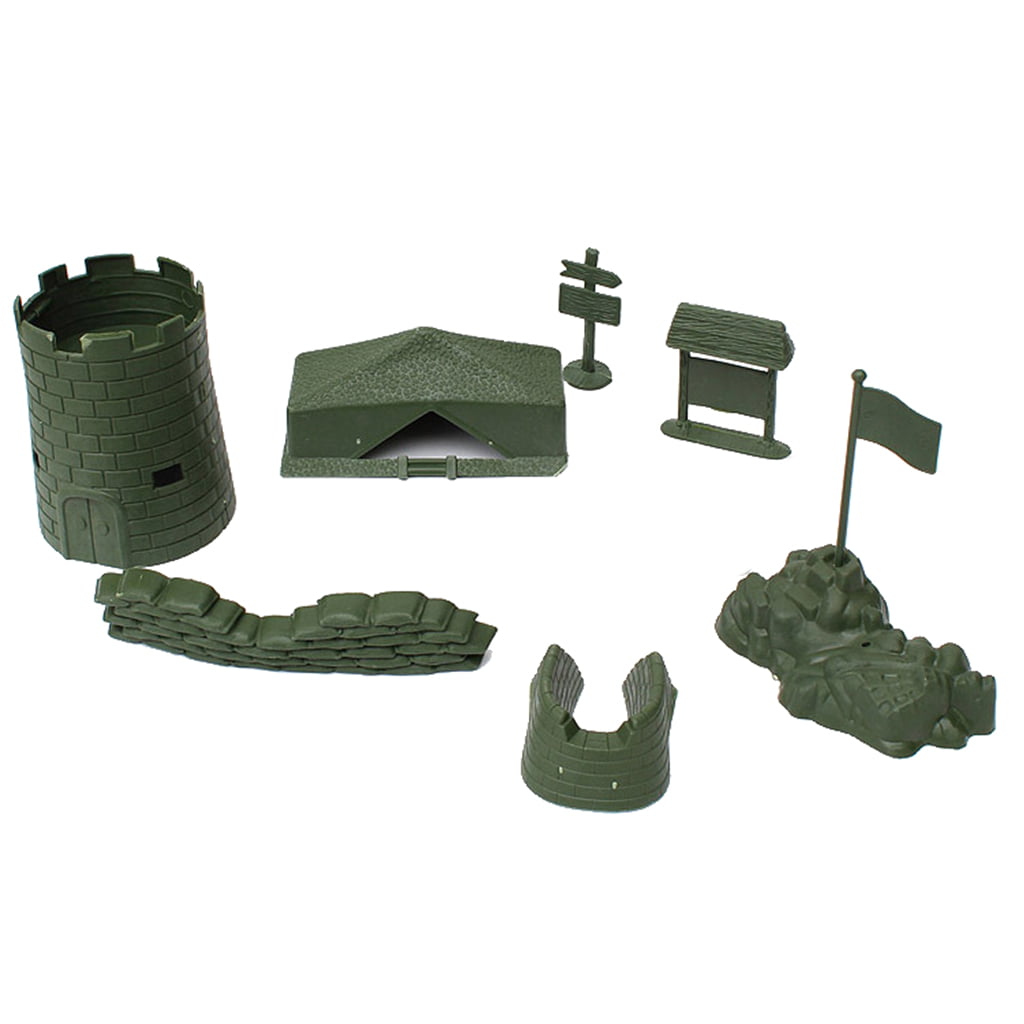2 X Military Round Bunker Blockhouse Plastic Toy Soldier Army Men Accessories 