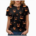 thumbnail image 6 of NOLDARES Halloween Shirts for Women Funny Halloween Ghost Tshirts Fall Spooky Pumpkin Gift Top(Black,XL), 6 of 9