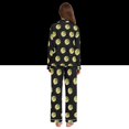 thumbnail image 3 of FORMRS Womens Pajama Set Long Sleeve Top and Pants with Pockets Soft Comfy Lounge Sleepwear, Sizes S-2XL, Black Volleyball Pattern, 3 of 7