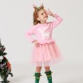 thumbnail image 4 of Vestido de Navidad para niñas, vestido de tul tejido de malla, vestido de princesa de una pieza para Año Nuevo, manga larga, patrón de alce para niñas, 4 of 5