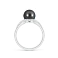 thumbnail image 2 of ANGARA Tahitian Cultured Pearl Criss-Cross Shank Ring in 14K White Gold for Women | June Birthstone, Birthday, Anniversary, Jewelry Gift for Women | Pearl Ring, 2 of 8