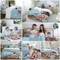 thumbnail image 5 of Christmas Snowman Bedding Duvet Cover Set Full Size 4 Pieces Snowflake Gift Bird Winter Blue Bedding Set with Zipper Closure, 1 Comforter Cover 86x86 Inches 1 Flat Sheet & 2 Pillow Cases, 5 of 7