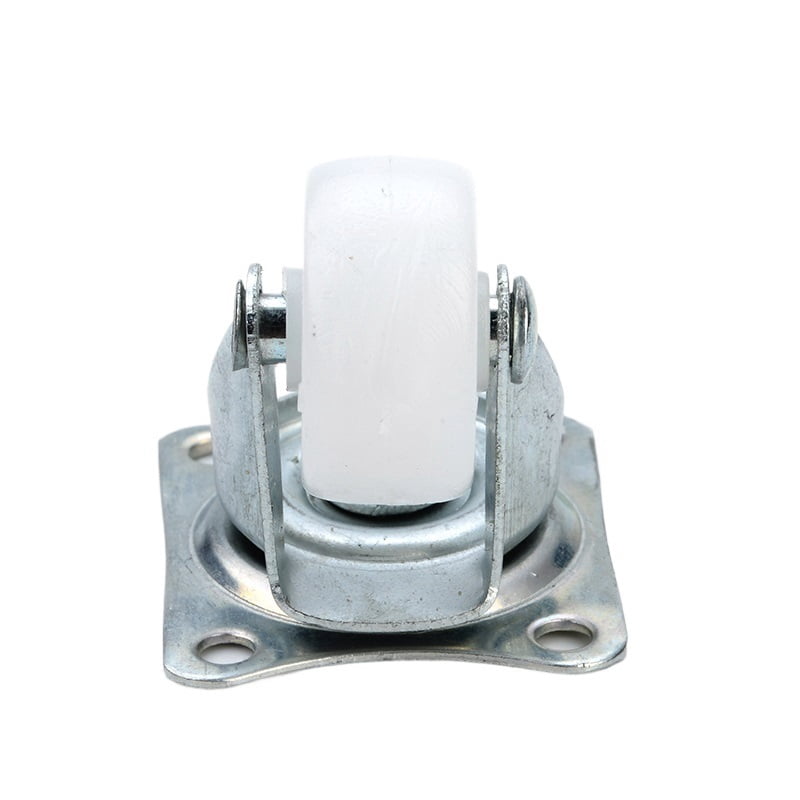 4pcs 10KG Universal Swivel Casters 1" Furniture Wheel Castor White PP Nylon Dual Roller Wheel For Platform Trolley Chair ,Wear-Resistant