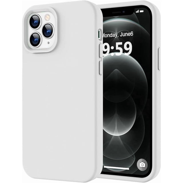 Funda de Silicona Engrosada para iPhone 12 Pro Max, Blanca