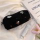 thumbnail image 5 of Estuche para lápices con bonito patrón de bordado, bolsa de tela de algodón, estuche para lápices multiusos de gran capacidad para niñas y estudiantes, color negro, 5 of 10