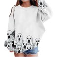 thumbnail image 2 of hengsof Girls Halloween Sweatshirt Toddler Kids Long Sleeve Crew Neck Shirt Loose Pullover Sweater Holiday Clothes 1-13Y, 2 of 4