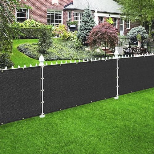 6' x 8' Black Privacy Screen Fence Cover Panel Shade Cloth Fabric for Chain Link Fence Driveway Playground Yard Garden Farm UV Protection$$Garden & Patio