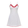 thumbnail image 7 of THDHVS Casual Dresses for Women,Heart Print Lace V Neck Spaghetti Strap Dress Slim Fit Elegant Casual Summer Style,Womens Summer Dresses Red XL, 7 of 7