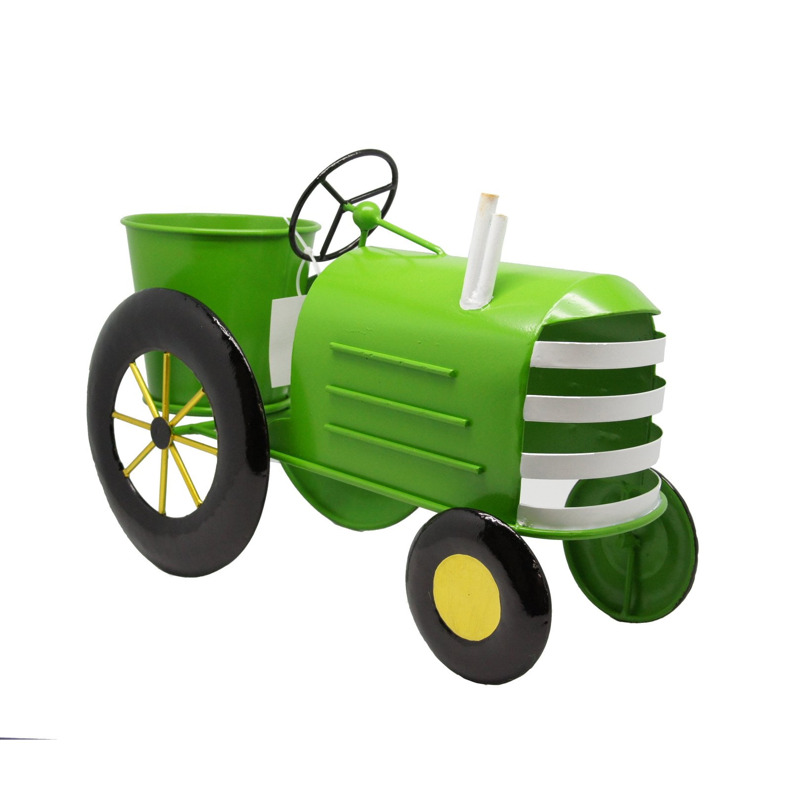 Metal Lime Green Tractor Planter