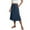 Navy, variant on Wyobums Women's Midi Skirt Summer Lightweight Flowy Elastic High Waisted Holiday Skirt Casual Pleated Skirts with Pockets Gray