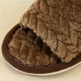 thumbnail image 4 of Slippers for Women,Open Toe Slippers Flat Bottom Warm Indoor NonHome Comfort Footwear,Womens Slippers,01 Brown,6.5, 4 of 7
