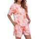 thumbnail image 5 of Sonducket Conjunto de 2 piezas de camiseta, quinto pantalón, traje informal para dormir, algodón cómodo, traje de moda de piezas, elegante, Yoga, Prendas para la parte del cuerpo Rosa M Sonducket AP011066-02, 5 of 6