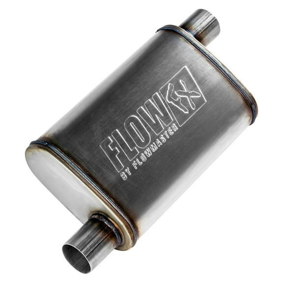 Flowmaster 71235 FlowFX Muffler 2.25" Offset Inlet Offset Outlet - Moderate Sound 409 Stainless Steel