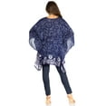 thumbnail image 2 of Sakkas Adalwin Desert Sun Lightweight Circle Ponch Tunic Top Blouse W / Embroidery - 35-NavyWhite - One Size, 2 of 5