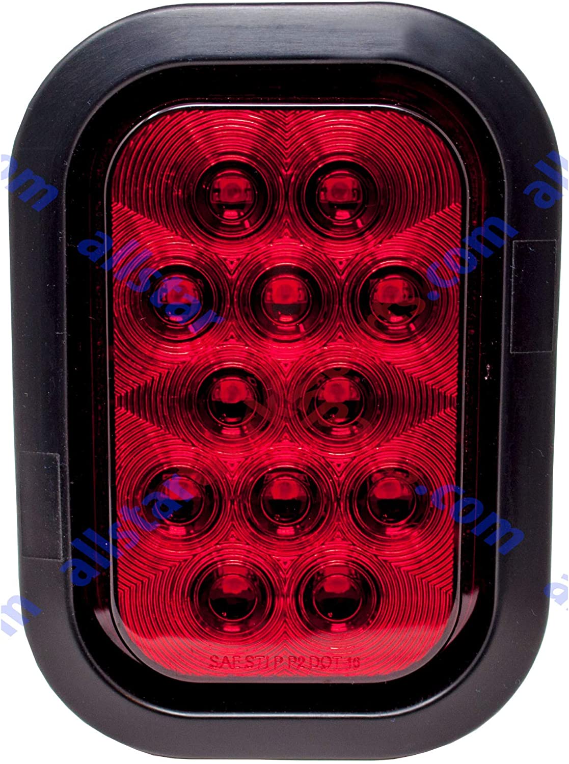 4 Pack 5x3 Inch 12 LED Stop/Turn/Tail Truck Lights – Red/White, Waterproof, 12V, With Grommets & Pigtails