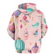 thumbnail image 3 of Colorful Lanterns And Birds Pattern Men's Women Vintage 3D Hooded Sweatshirt - All-Season Loose Fit Streetwear, 3 of 6