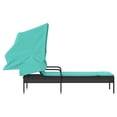 thumbnail image 3 of vidaXL Sun Lounger with Canopy Black Poly Rattan, 3 of 5