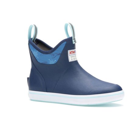 Xtratuf Women's Salmon Sisters Blue Whale Print Size 11 Ankle Deck Boots