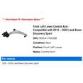 thumbnail image 2 of Front Left Lower Control Arm - Compatible with 2015 - 2020 Land Rover Discovery Sport 2016 2017 2018 2019, 2 of 2