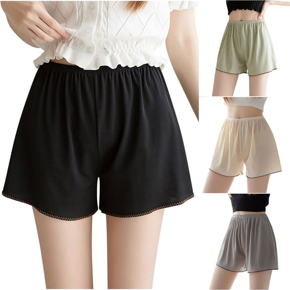 YOIAVAIOY Shorts for Women Plus Size Half Slip Culotte Shorts Lightweight Loose Fit Bottoms Green M