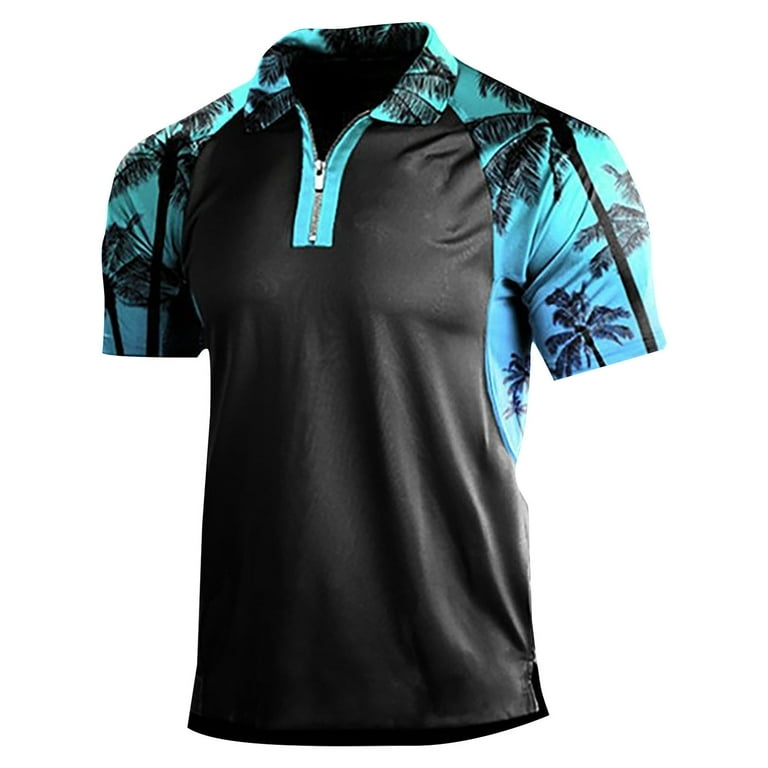 Golf Shirts For Men Men Spring Summer Fashion Loose Lapel Zipper