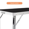 thumbnail image 6 of Alvantor Folding Table with Shelf, Portable Trade Show Podium Counter with Black Skirt and Carrying Bag for Events Parties Exhibitions, 6 of 13
