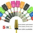 thumbnail image 3 of Cabezal de pulido de acero de tungsteno cinco en uno para decoración de uñas, pegamento rápido para esmalte de uñas para eliminar la piel muerta de la mano izquierda y derecha, universal 5, 3 of 3