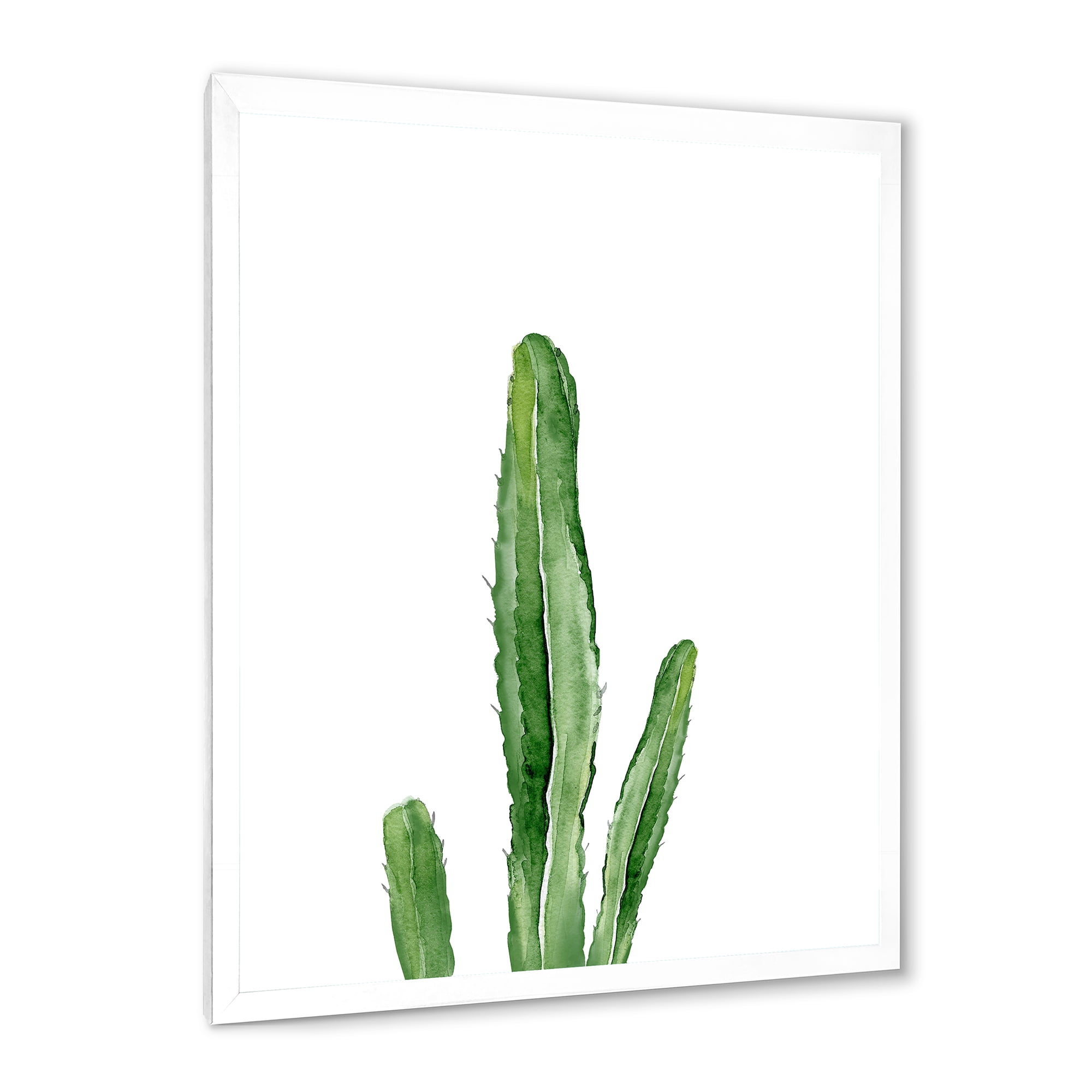 Designart 'Green Cactus South Western Plant' Tropical Framed Art Print