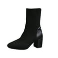 thumbnail image 2 of Bnwani Boots Women Fashion Toe High-Heel High Mid-Calf Casual Boot Black Size 4.5, 2 of 9