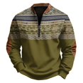 thumbnail image 2 of GrmtClth Mens Sweatshirts Quarter Zip Aztec Retro Geometric Printed Long Sleeve Western Cowboy Jacket for Men Fall Pullover M, 2 of 4