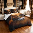 thumbnail image 2 of Manfei Forest Wildlife King Bedding, Jungle Sheep Lion King Bed in a Bag, Dark Brown, Reversible, 7 Pieces, 2 of 6