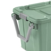 Sterilite Extra-Large Wheeled Industrial Storage Bin, 40 Gallon Durable Plastic Storage Tote with Latching Lid and Pull Handle, Green, 2 Pack