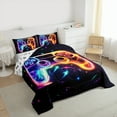 thumbnail image 3 of Homewish Colorful Game Console Bedding Comforter Set,Gamer Gaming Twin Comforter Sets,Multicolor Starry Sky Bedding Set For Boys,Breathable Bedroom Decorative Reversible,2pcs, 3 of 8