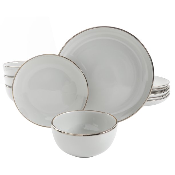 Gibson Home Rockaway Grey 12Piece Dinnerware Set