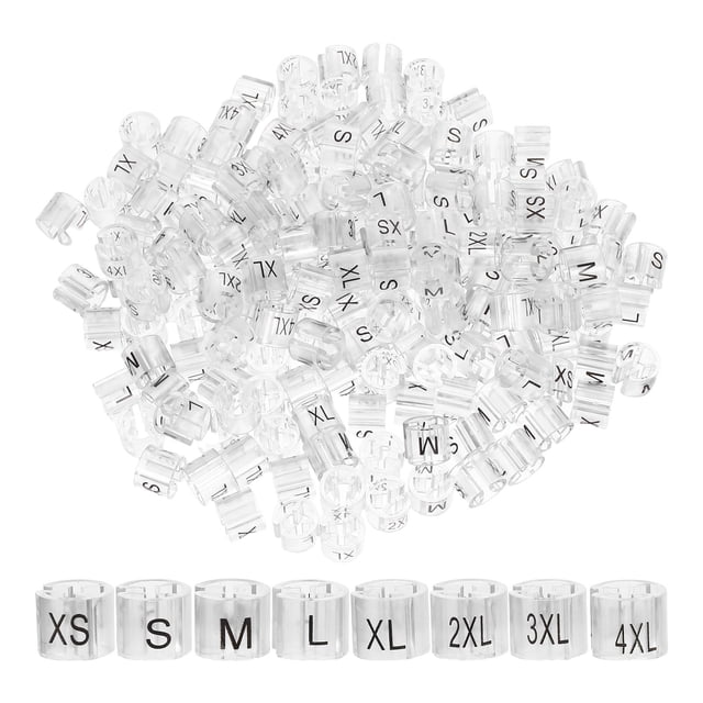 BRIGHTFUFU 160Ud Marcadores Transparentes Para Organizador De Ropa Talla Xs A 4Xl Clips Plásticos