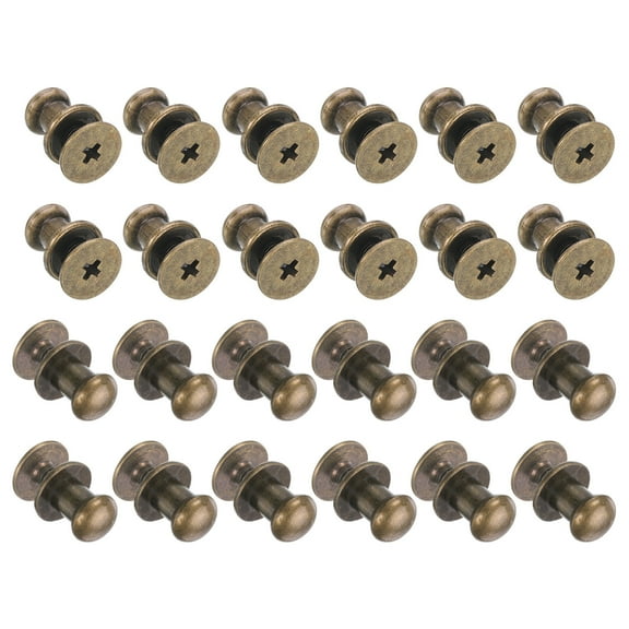 24pcs 0.23'' x 0.3'' Mini Round Knobs, Small Drawer Pulls, Cabinet Knobs Handles Pulls, Bronze