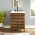 thumbnail image 2 of Sink Vanity Cabinet, Wood, Brown Walnut White, Modern Contemporary Urban Design, Hotel Bedroom Bathroom Master Suite Guest, 2 of 10