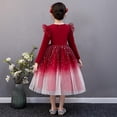 thumbnail image 5 of SBYOJLPB Robe à Manches Longues pour Enfants Col Rond Couleur Unie avec Jupe en Maille Élégante Style Princesse pour Petites Filles Robe de Soirée, 5 of 5