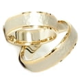 thumbnail image 3 of Pompeii3 14K Gold Matching Two Tone Hammered Wedding Ring Set, 3 of 3