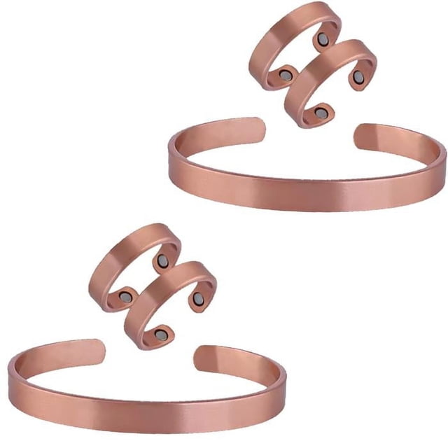 Pulseras magnéticas VitalBracelet 2 Pzas 15-17cm 8mm 5mm Cobre Color: Cobre.