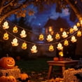 thumbnail image 6 of Ghost & Double Pumpkin String Lights, Warm White LED Decorative Light Strings, Battery Operated Waterproof Lights, Cute Halloween Ambient Lighting for Outdoor Party Home Yard Decor (59in 10 Lights), 6 of 6